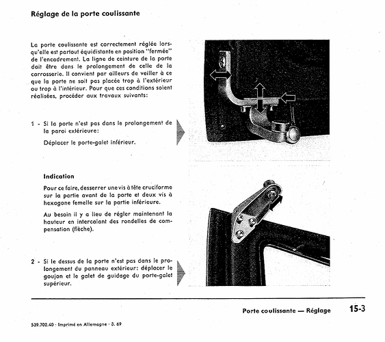Reglage porte coulissante T2
